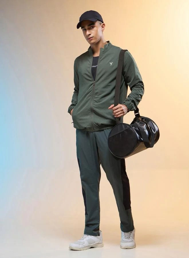 تكنوسبورت جاكيت رياضي رجالي سادة بياقة مرتفعة وقصة ضيقة